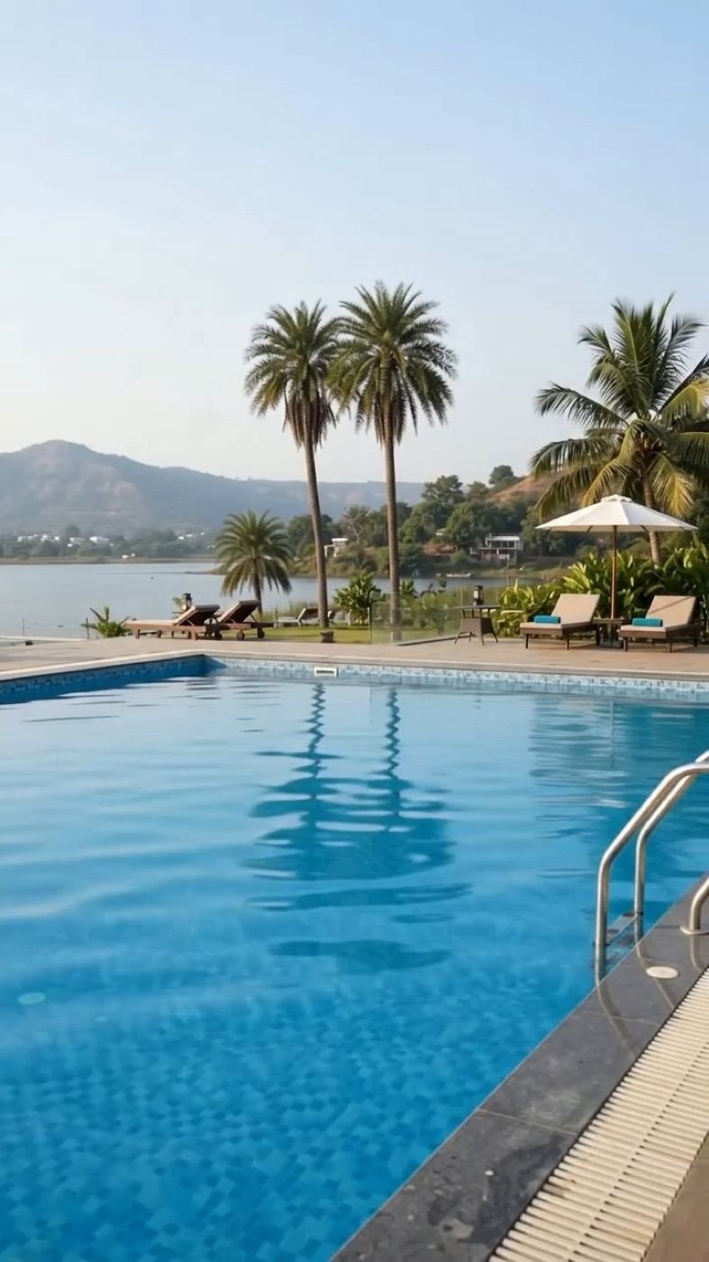 Infinity pool on the banks of Udai Sagar